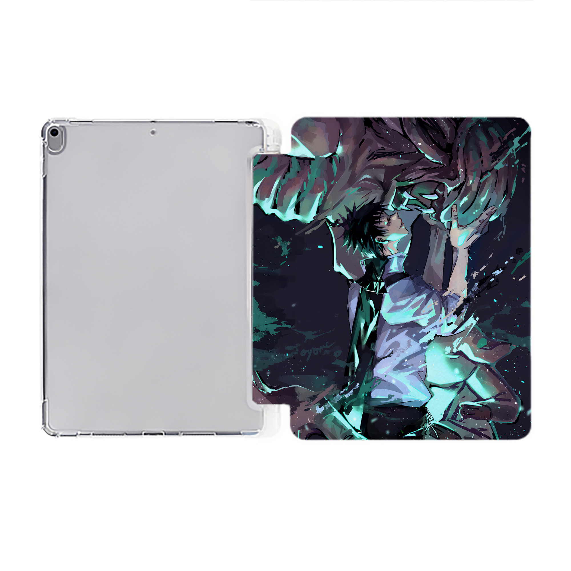 （画像用） 呪術廻戦 Jujutsu Kaisen IPad ケース ペン収納付き 三つ折りスタンド PUレザー×シリコン 対応機種9.5/10.5/10.9インチ